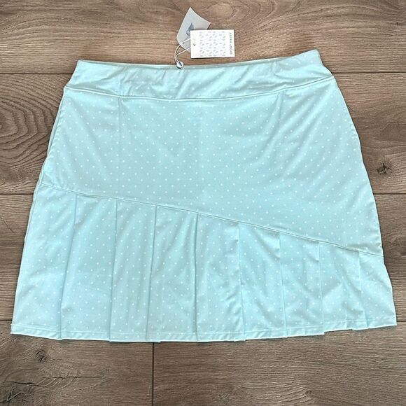Sport Haley 17” High Rise Pleated Blue Dot Golf Skirt Size Medium - Picture 1 of 11